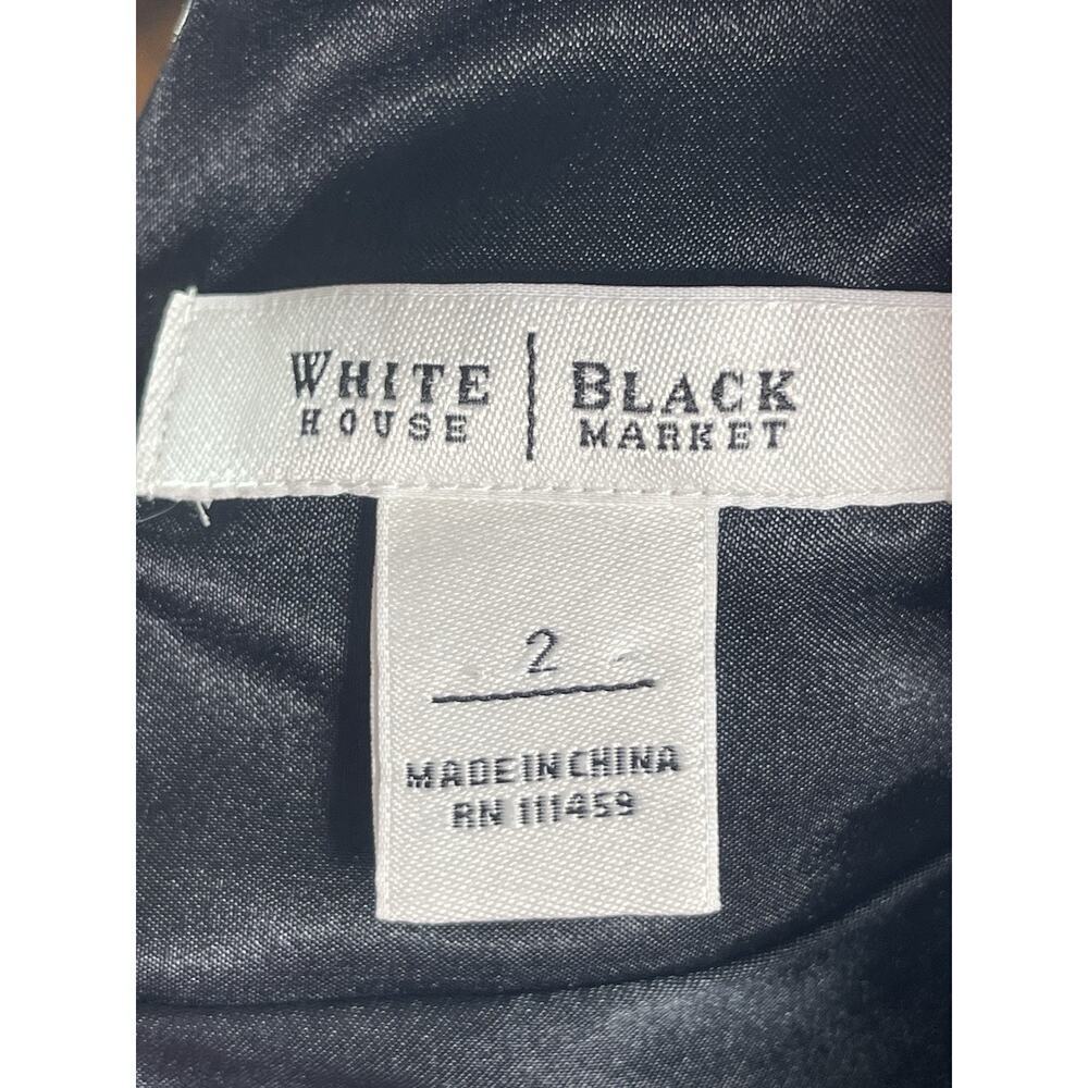 White House Black Market Sleeveless Black and White V-neck Silk Dress Size 2​​ - Picture 7 of 8